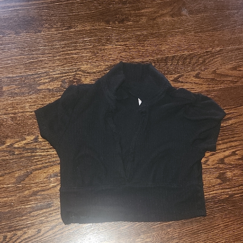 Free People Crop Textured Top